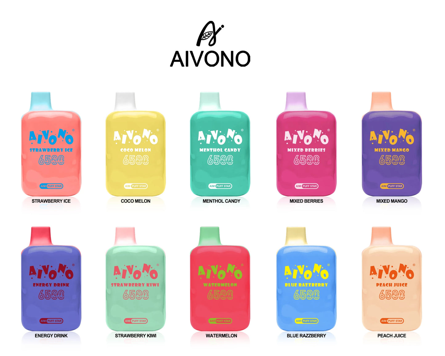 AIVONO AIM PUFFSTAR 6500 Puffs Rechargeable Disposable Vapes Wholesale
