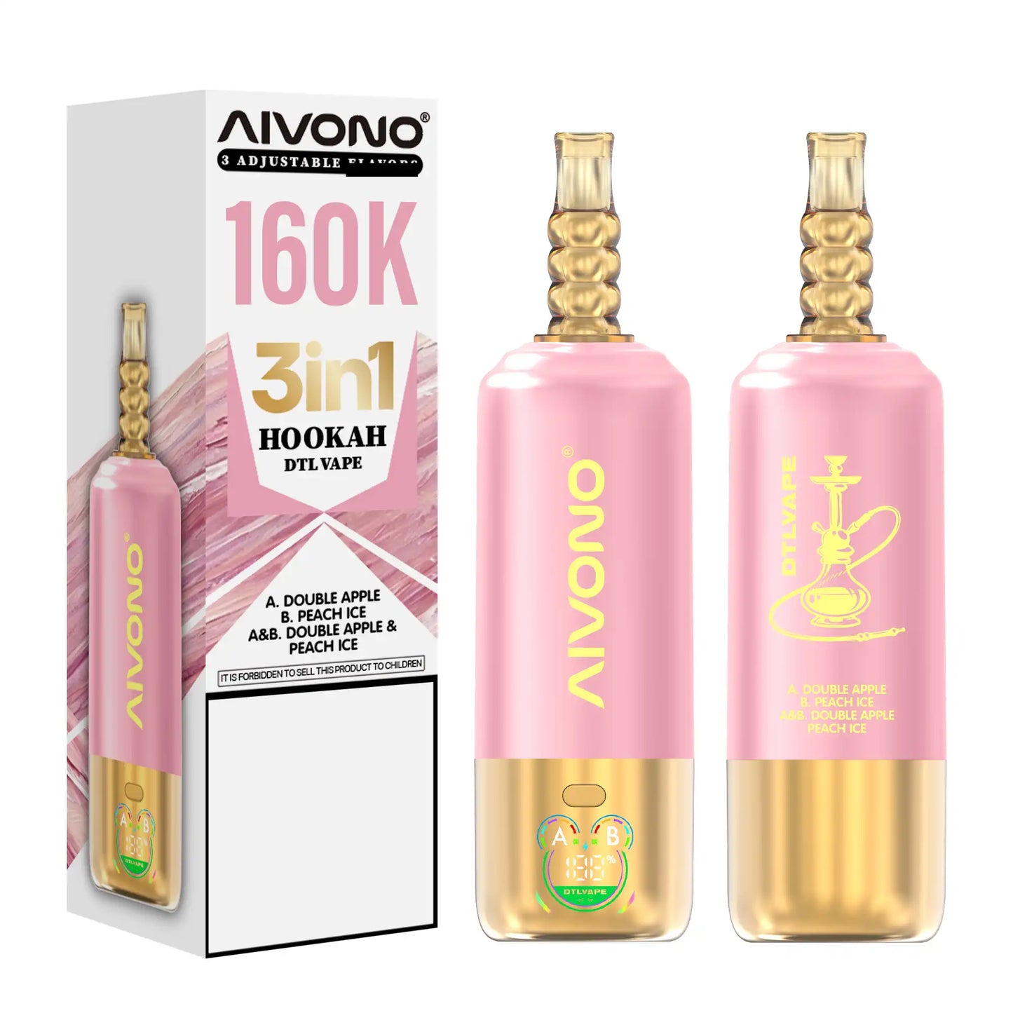 AIVONO DTLVAPE 3 In 1 160K Triple Taste DTL Shisha Hookah 160000 Puffs Disposable Vapes Wholesale Bulk Buy