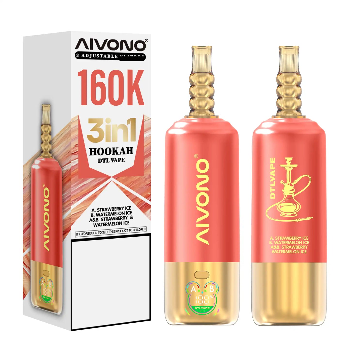 AIVONO DTLVAPE 3 In 1 160K Triple Taste DTL Shisha Hookah 160000 Puffs Disposable Vapes Wholesale Bulk Buy