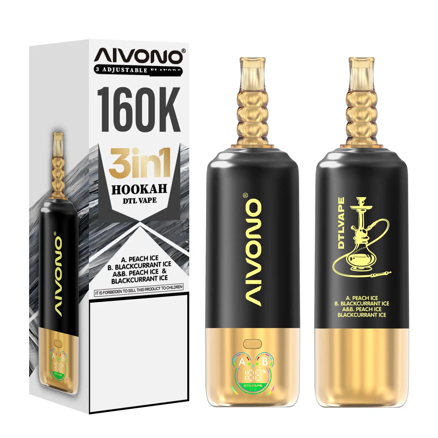 AIVONO DTLVAPE 3 In 1 160K Triple Taste DTL Shisha Hookah 160000 Puffs Disposable Vapes Wholesale Bulk Buy