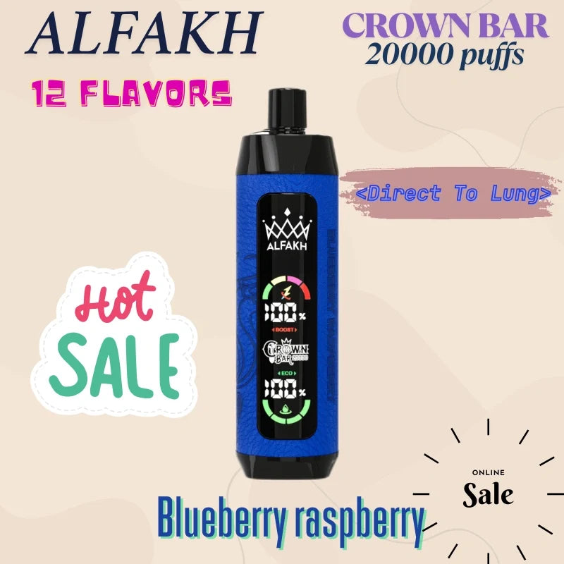 ALFAKH CROWN BAR 20K VAPE Wholesale Direct Price Hot Deal-850mAh battery. 20ml E-liquid. Multiple Nicotine 12 Flavors