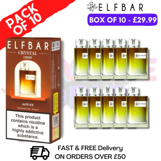 Elf Bar Crystal 600puff - ALPS ICE Box of 10
