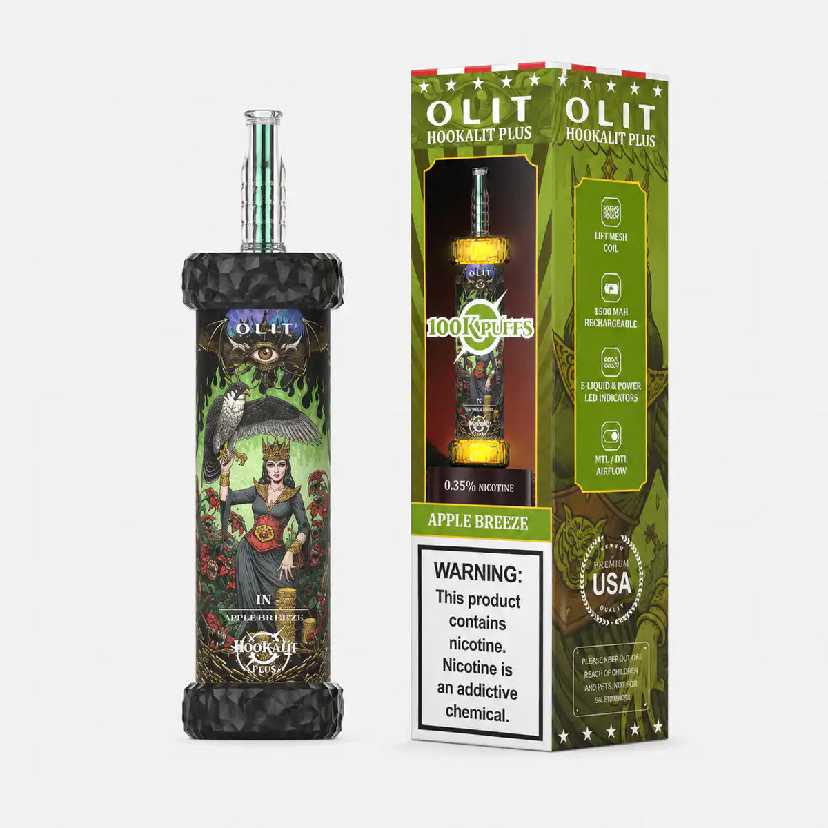 Apple Breeze - Olit Hookalit Plus 100K Disposable E-Hookah