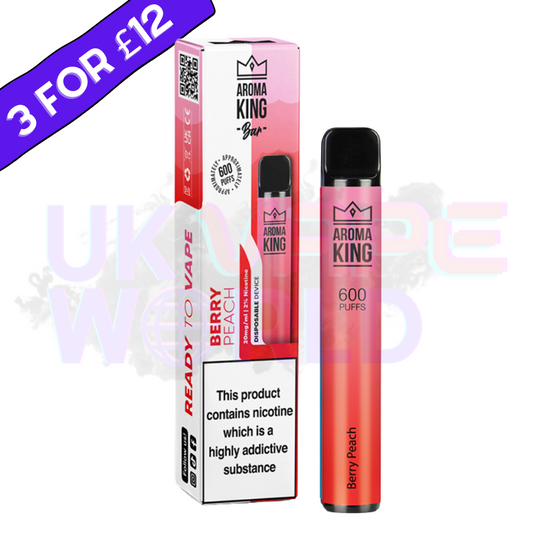 Aroma King Berry Peach, 600 Stück, Einweg-E-Zigaretten