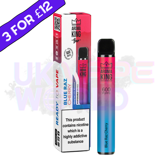 Blue Razz Cherry von Aroma King, 600 Züge, Einweg-E-Zigarette