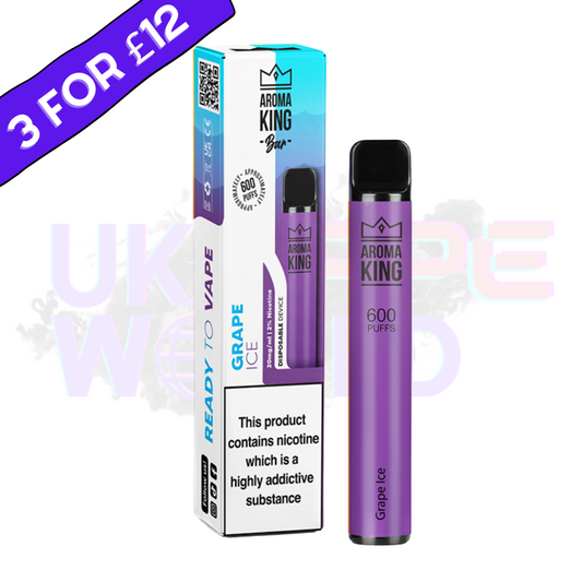 Grape ICE von Aroma King, 600 Züge, Einweg-E-Zigarette
