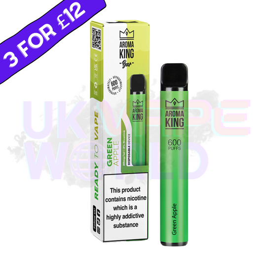 Grüner Apfel von Aroma King, 600 Züge, Einweg-E-Zigarette