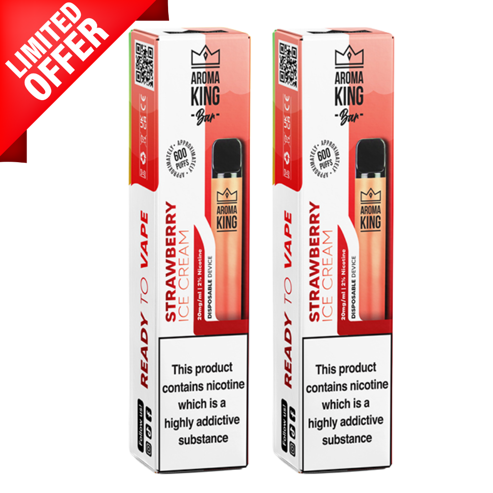 Erdbeereiscreme von Aroma King, 600 Stück, Einwegeis