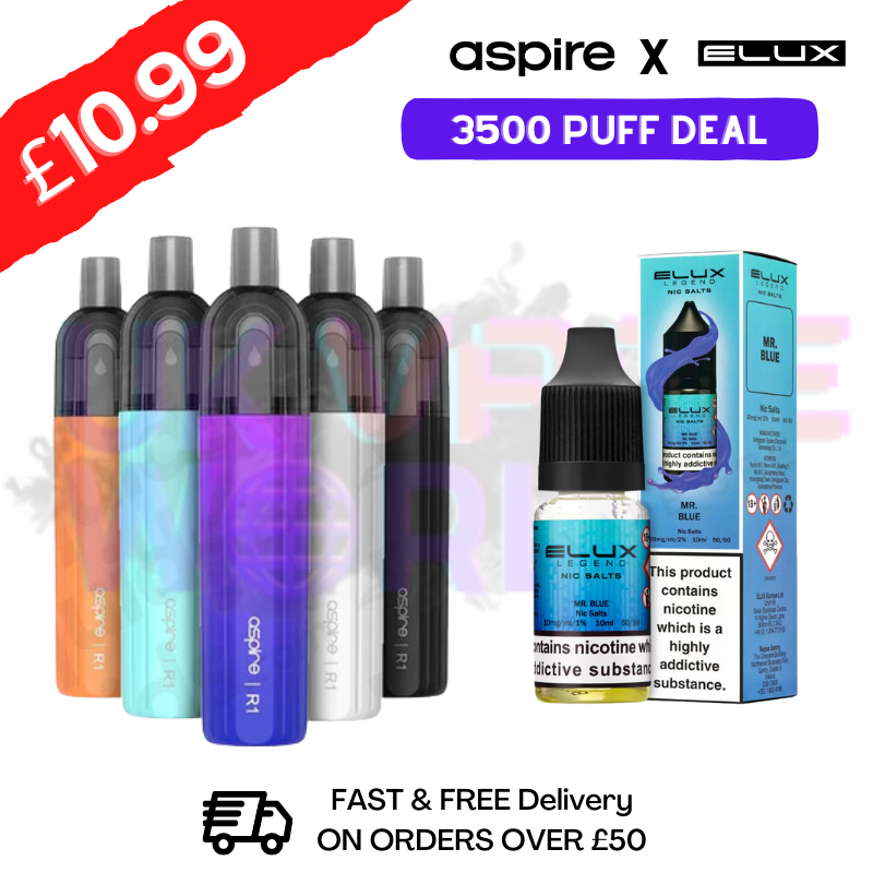 MR BLUE ELUX LEGEND Salz 3500 Züge x Aspire Einweg-Set
