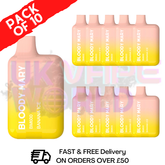 Banana ICE - Bloody Mary 600 Puffs, 10er-Packung