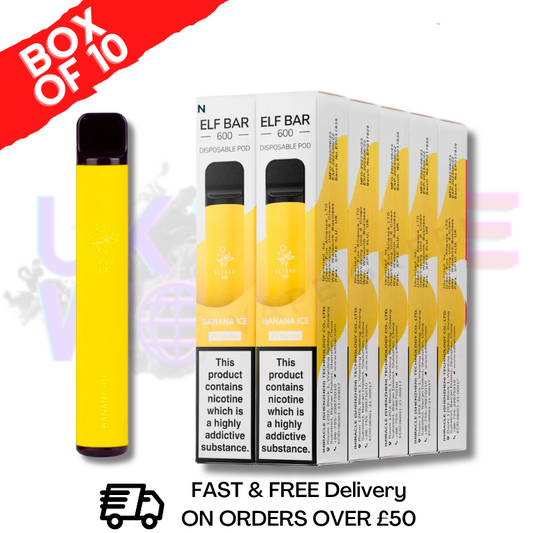 Elf Bar 600puff Banana Ice Box of 10