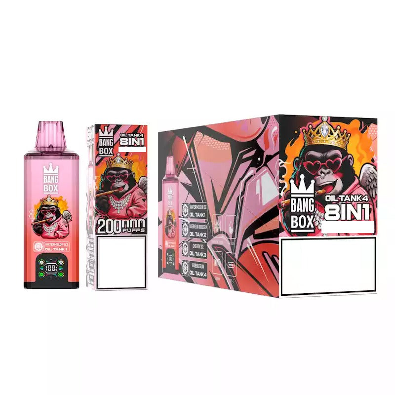 BANG BOX 200000 Puffs 8IN1 200K Disposable Vapes 8 Taste Options LCD screen Wholesale Bulk Buy