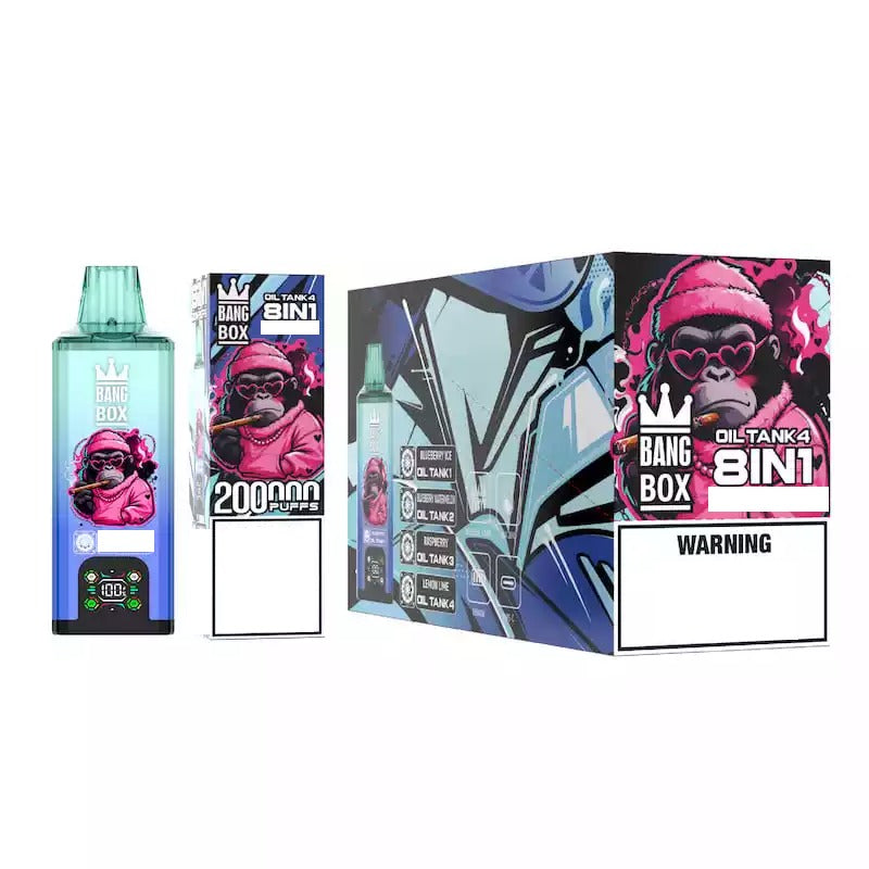 BANG BOX 200000 Puffs 8IN1 200K Disposable Vapes 8 Taste Options LCD screen Wholesale Bulk Buy