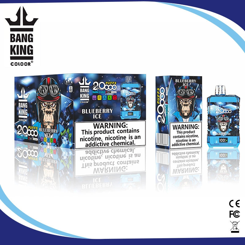 2024 Hot Sale Bang King 20000 Puffs Crystal E Cigarettes Disposable Vape Pen Bang E-cigs-850mAh Battery. 36ml E-liquid. Multiple Nicotine 12 Flavors