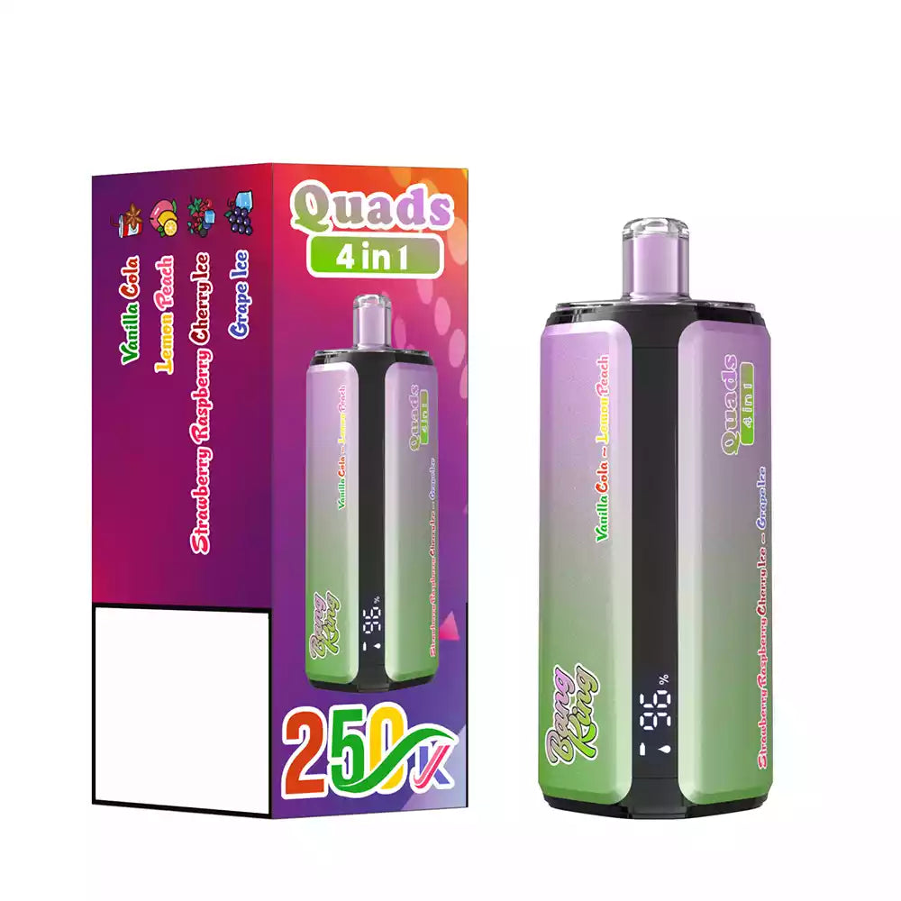 BANG KING 250K Puffs DSK074 Quads 4 In 1 Tastes Disposable Vapes Wholesale Bulk Buy 250000 Puffs Quad System Mesh Coil