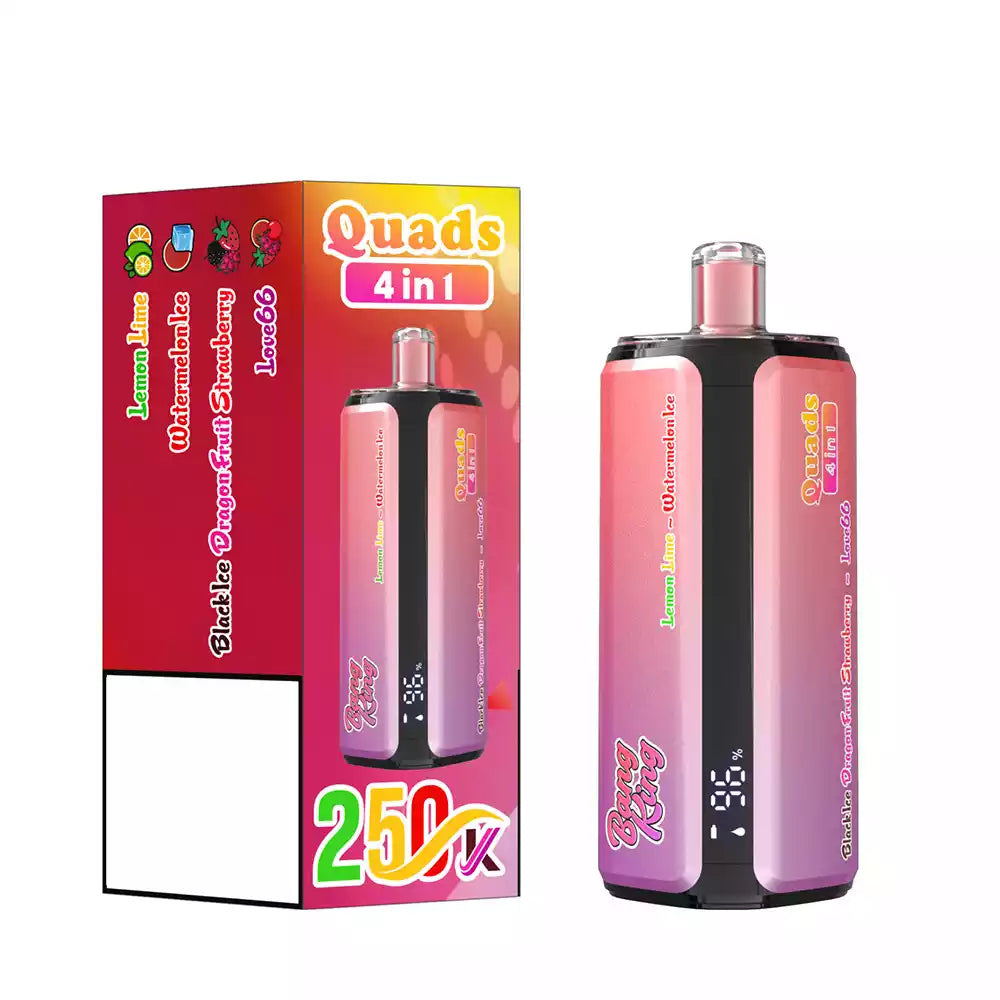 BANG KING 250K Puffs DSK074 Quads 4 In 1 Tastes Disposable Vapes Wholesale Bulk Buy 250000 Puffs Quad System Mesh Coil