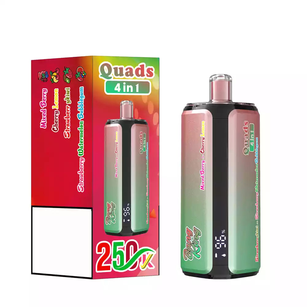 BANG KING 250K Puffs DSK074 Quads 4 In 1 Tastes Disposable Vapes Wholesale Bulk Buy 250000 Puffs Quad System Mesh Coil