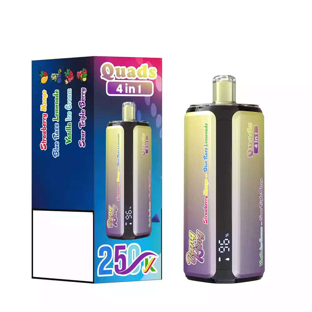 BANG KING 250K Puffs DSK074 Quads 4 In 1 Tastes Disposable Vapes Wholesale Bulk Buy 250000 Puffs Quad System Mesh Coil