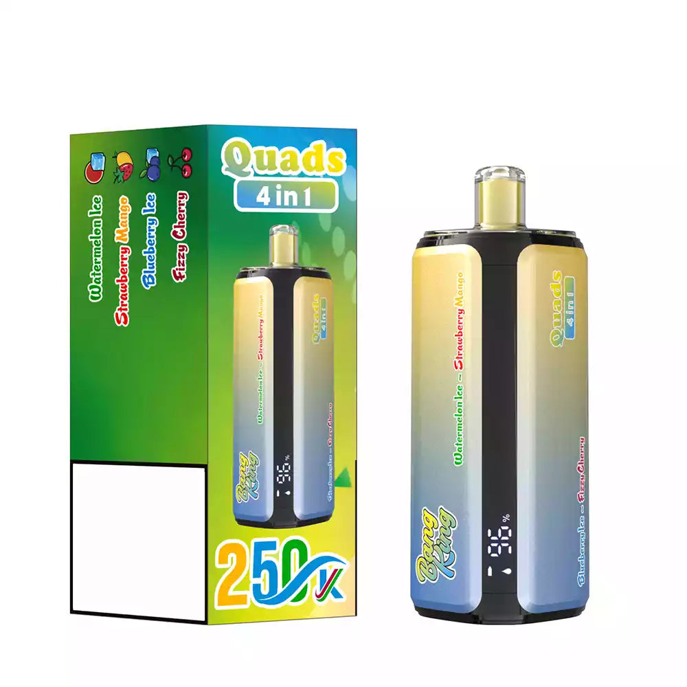 BANG KING 250K Puffs DSK074 Quads 4 In 1 Tastes Disposable Vapes Wholesale Bulk Buy 250000 Puffs Quad System Mesh Coil