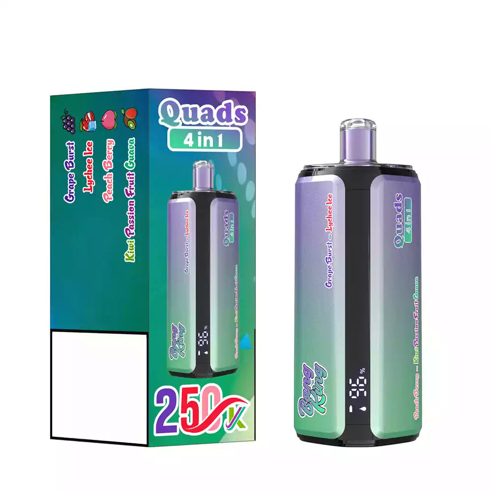 BANG KING 250K Puffs DSK074 Quads 4 In 1 Tastes Disposable Vapes Wholesale Bulk Buy 250000 Puffs Quad System Mesh Coil