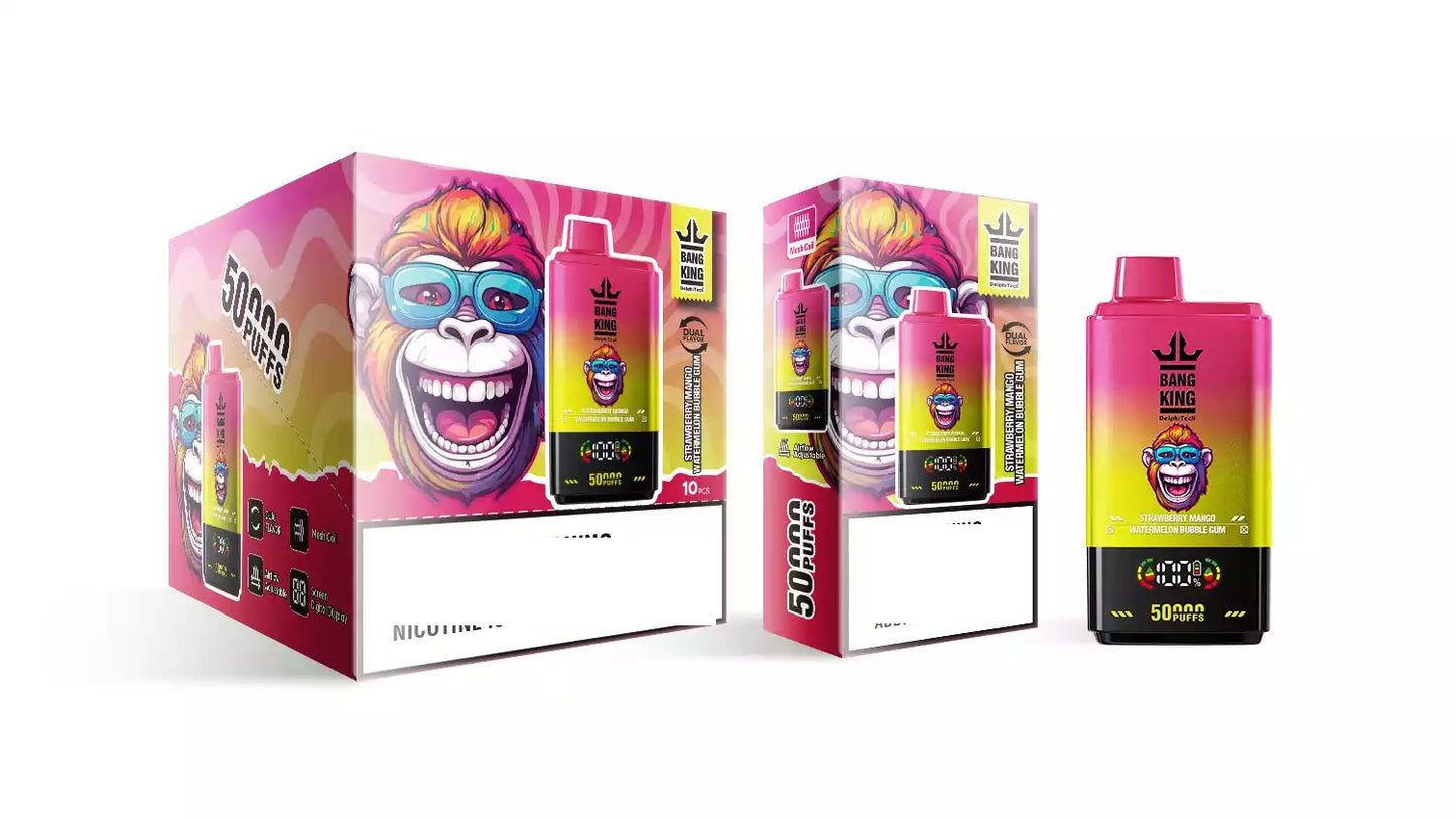 BANG KING 50000 Puffs DSK042 Dual Tastes Bulk Buy Rechargeable 50K Disposable Vapes Wholesale