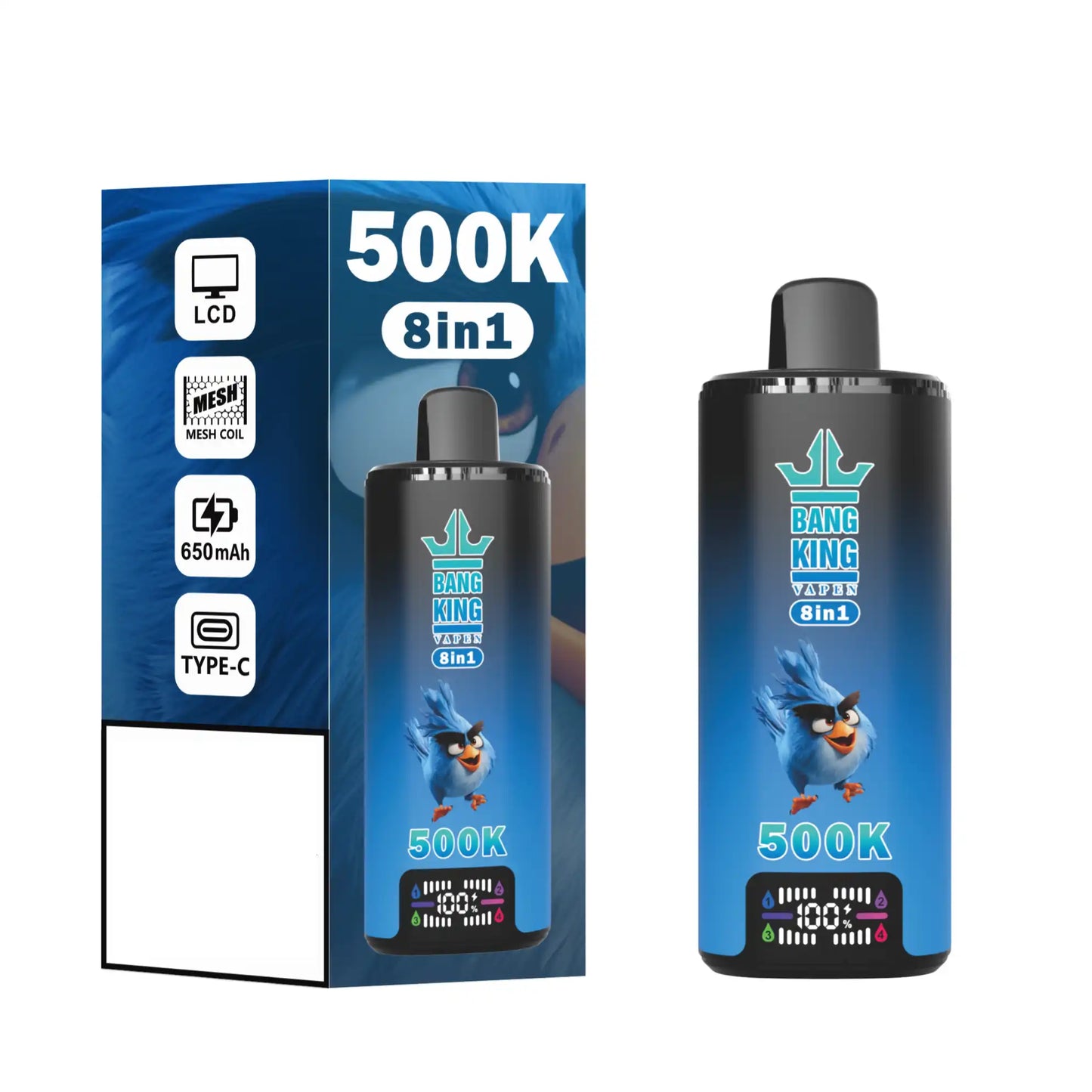 BANG KING 8 In 1 Tastes 500K DSK073 Premium Dual Mesh Coil Smart Display 500000 Puffs Disposable Vapes Wholesale Bulk Buy