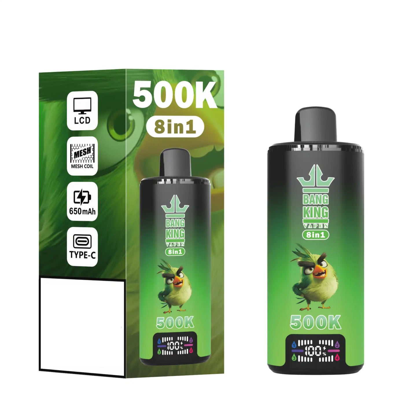 BANG KING 8 In 1 Tastes 500K DSK073 Premium Dual Mesh Coil Smart Display 500000 Puffs Disposable Vapes Wholesale Bulk Buy