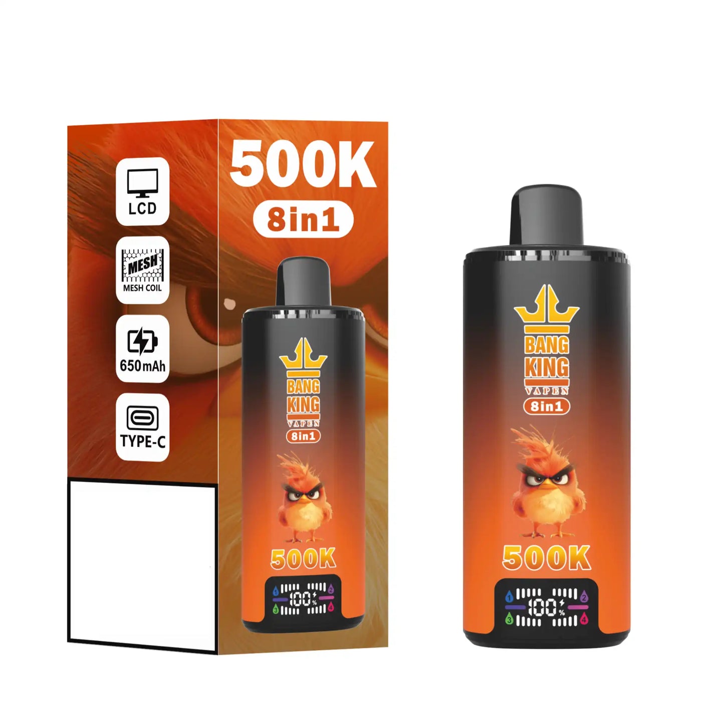 BANG KING 8 In 1 Tastes 500K DSK073 Premium Dual Mesh Coil Smart Display 500000 Puffs Disposable Vapes Wholesale Bulk Buy