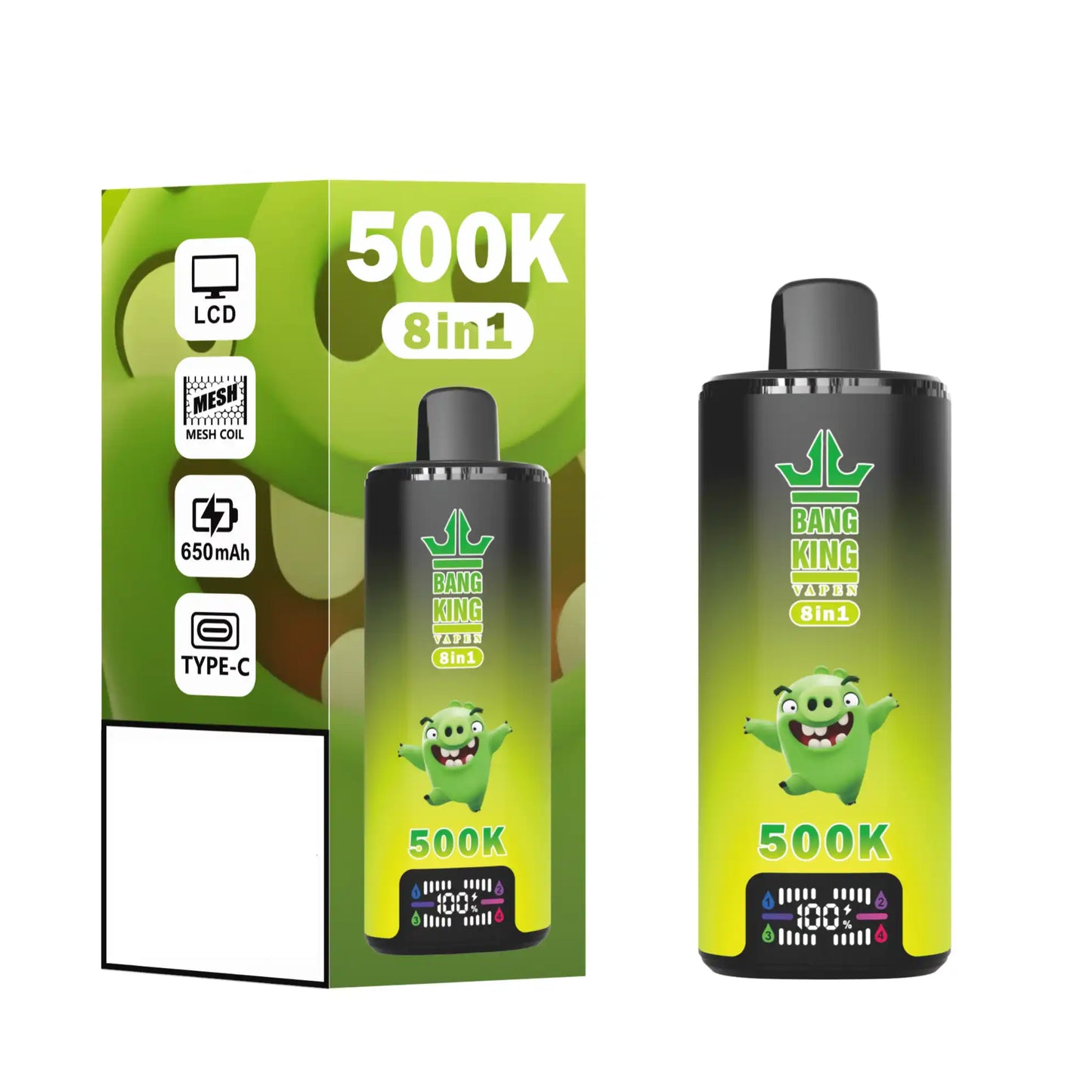 BANG KING 8 In 1 Tastes 500K DSK073 Premium Dual Mesh Coil Smart Display 500000 Puffs Disposable Vapes Wholesale Bulk Buy