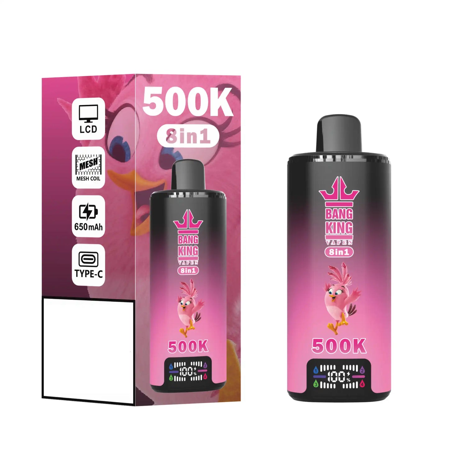 BANG KING 8 In 1 Tastes 500K DSK073 Premium Dual Mesh Coil Smart Display 500000 Puffs Disposable Vapes Wholesale Bulk Buy