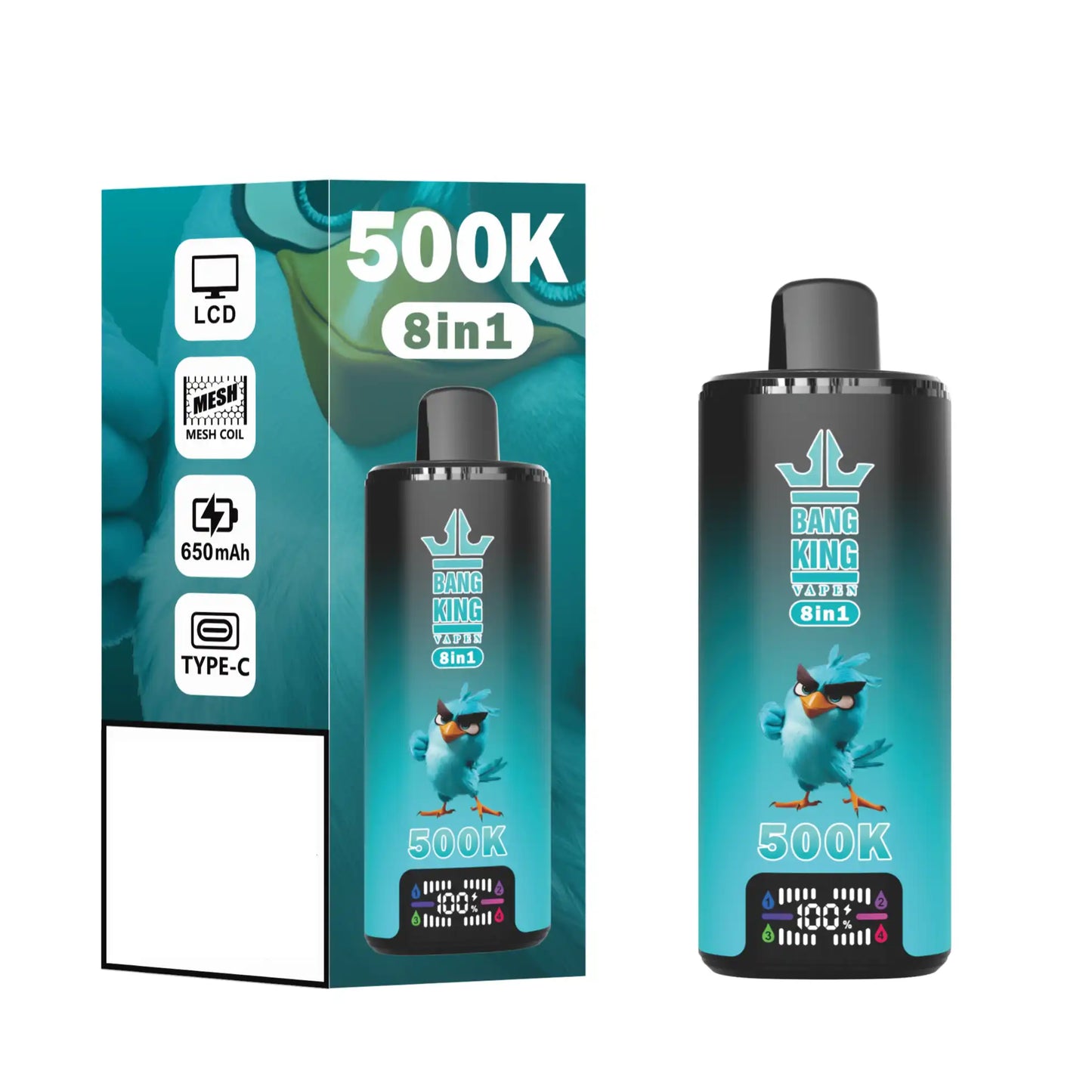 BANG KING 8 In 1 Tastes 500K DSK073 Premium Dual Mesh Coil Smart Display 500000 Puffs Disposable Vapes Wholesale Bulk Buy