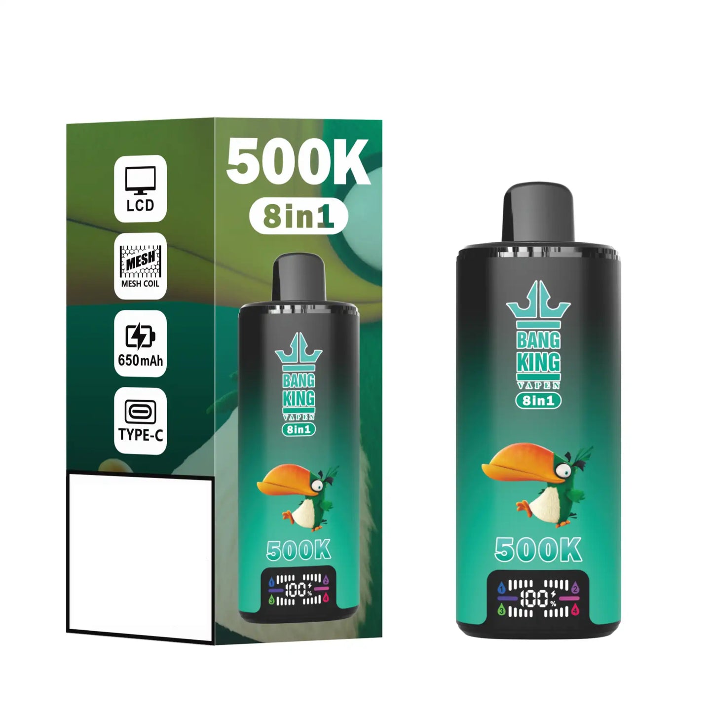 BANG KING 8 In 1 Tastes 500K DSK073 Premium Dual Mesh Coil Smart Display 500000 Puffs Disposable Vapes Wholesale Bulk Buy