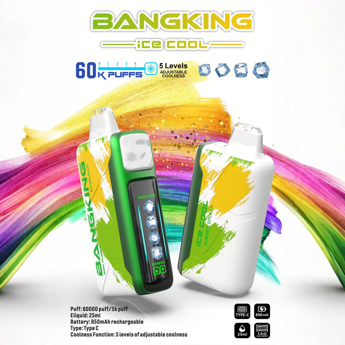 BANG KING 60000 Puffs DSK048 Ice Cool Bulk Buy 60K Rechargeable Disposable Vapes Wholesale