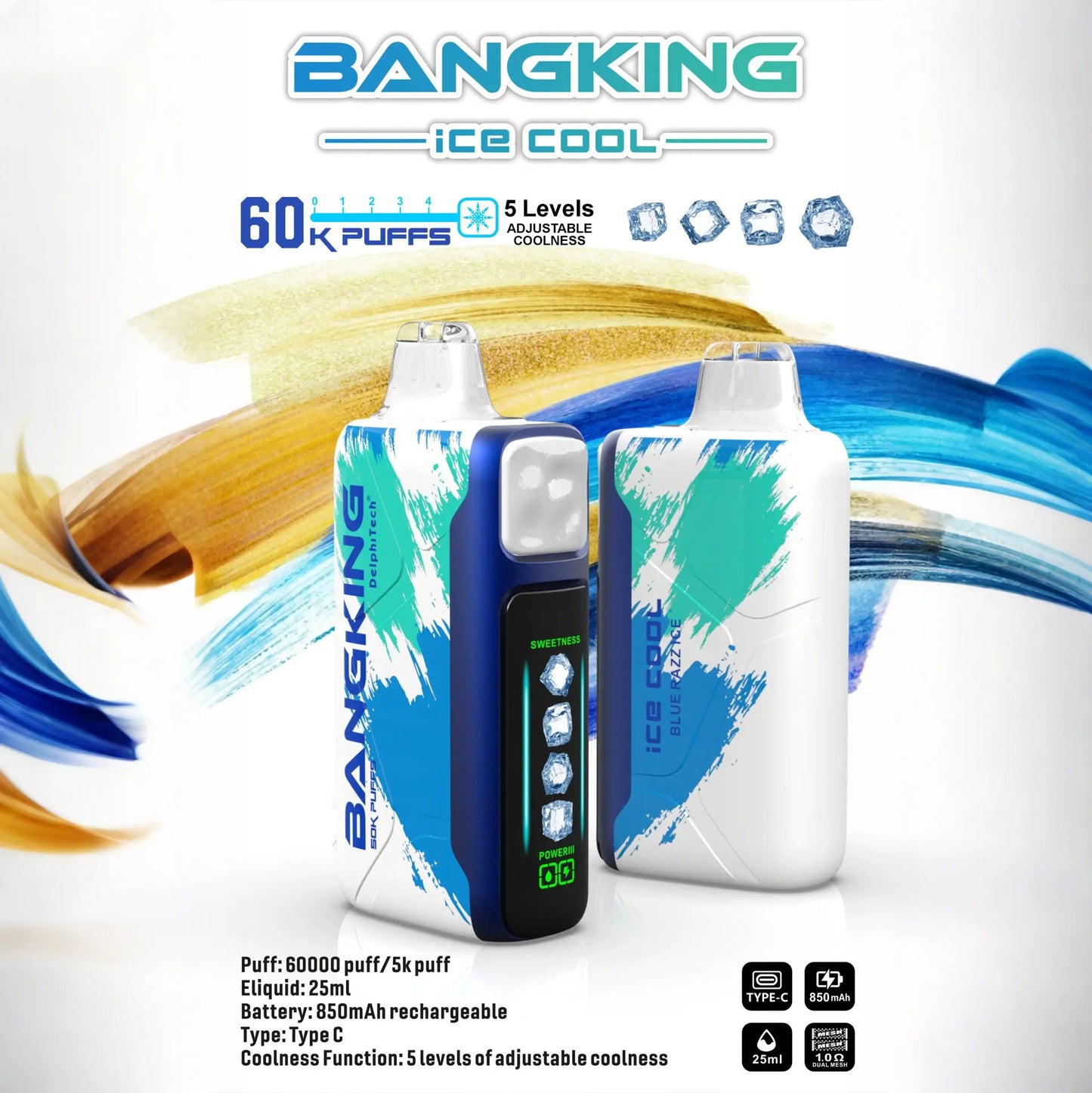 BANG KING 60000 Puffs DSK048 Ice Cool Bulk Buy 60K Rechargeable Disposable Vapes Wholesale