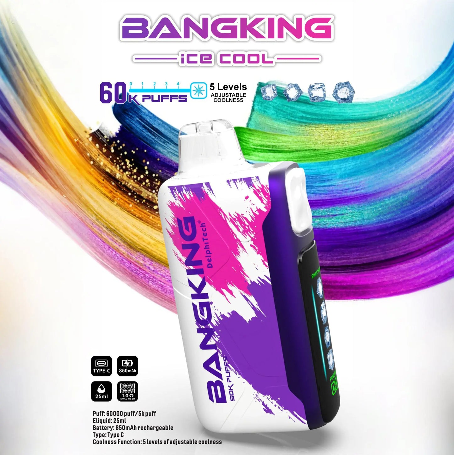 BANG KING 60000 Puffs DSK048 Ice Cool Bulk Buy 60K Rechargeable Disposable Vapes Wholesale