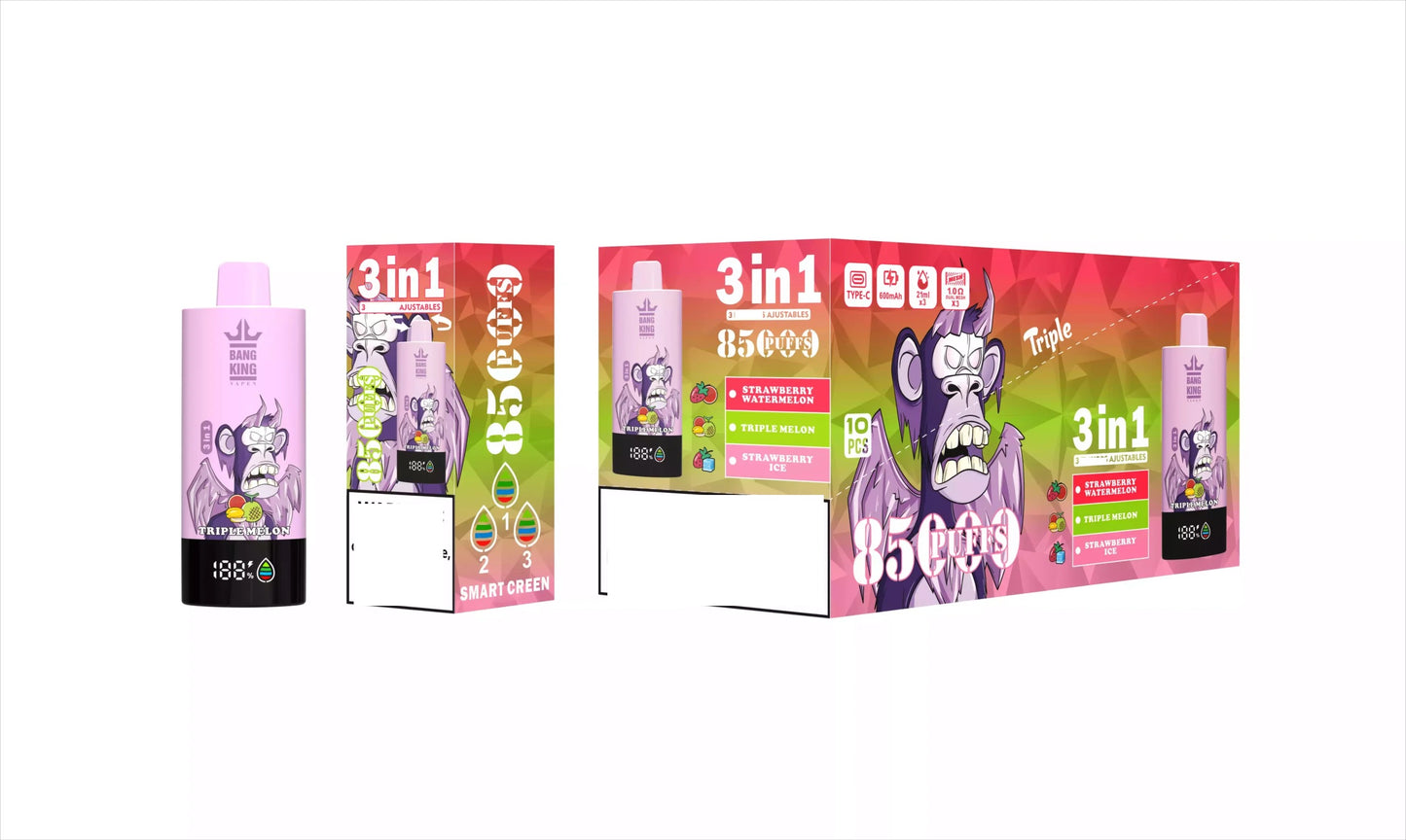 BANG KING 85000 85K Puffs DSK052 3-in-1 Tastes Bulk Buy Rechargeable Disposable Vapes Wholesale