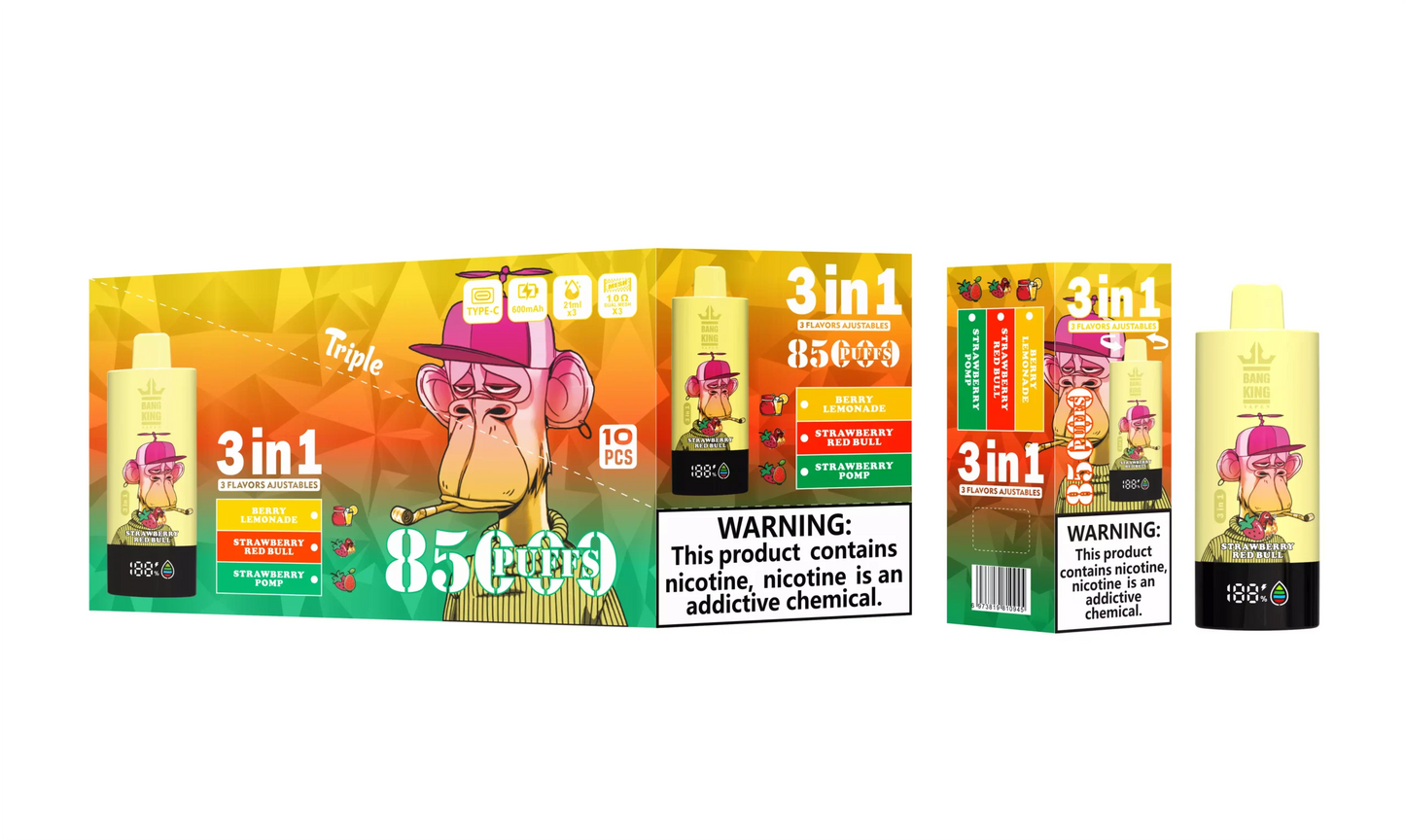 BANG KING 85000 85K Puffs DSK052 3-in-1 Tastes Bulk Buy Rechargeable Disposable Vapes Wholesale