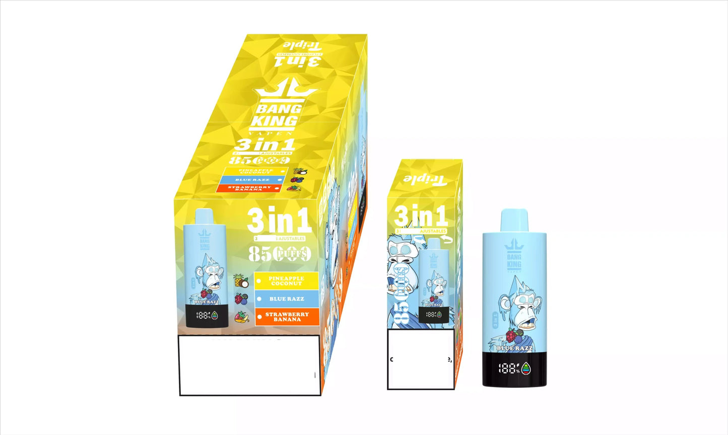 BANG KING 85000 85K Puffs DSK052 3-in-1 Tastes Bulk Buy Rechargeable Disposable Vapes Wholesale