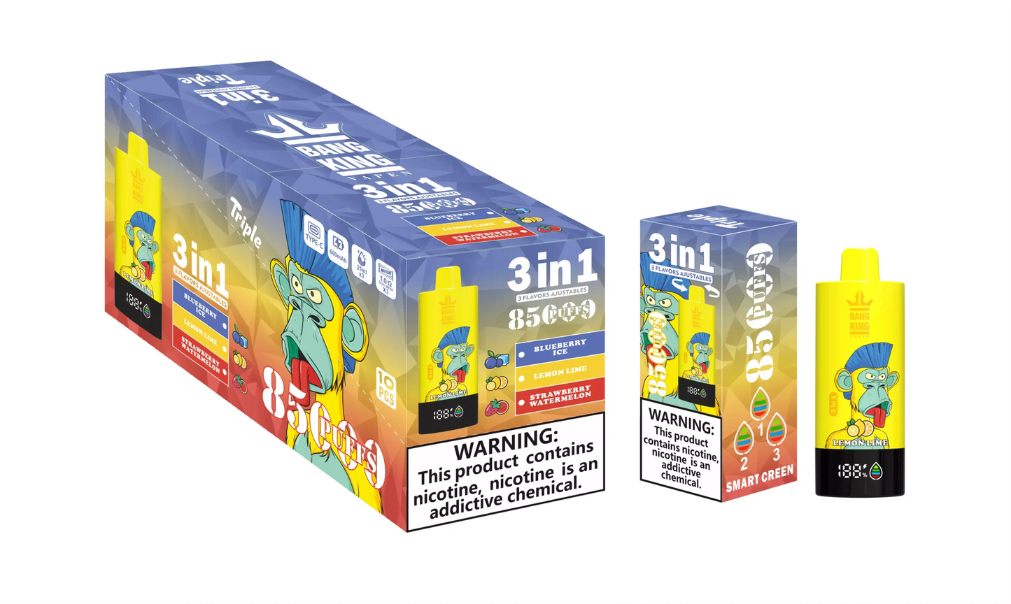 BANG KING 85000 85K Puffs DSK052 3-in-1 Tastes Bulk Buy Rechargeable Disposable Vapes Wholesale