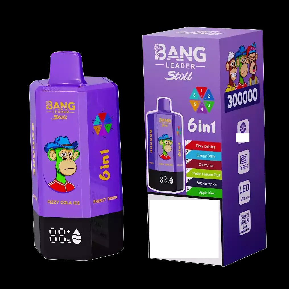 BANG LEADER STOLL 300K 300000 Puffs Rechargeable 6 in 1 Taste Disposable Vape Wholesale Bulk Buy Dual Mesh