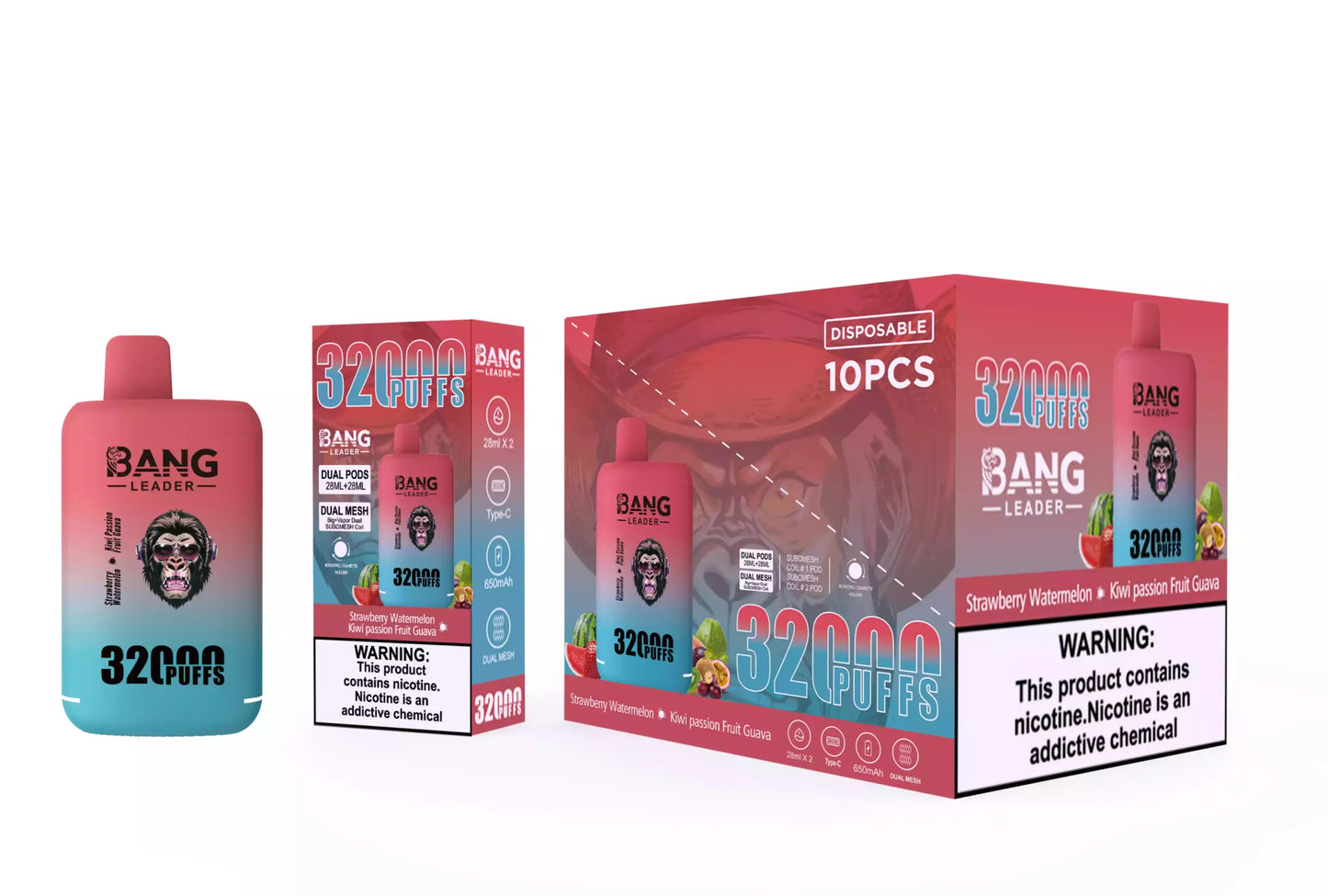 BANG LEADER 32000 Puffs Dual Tastes Bulk Buy Rechargeable Disposable Vapes Wholesale