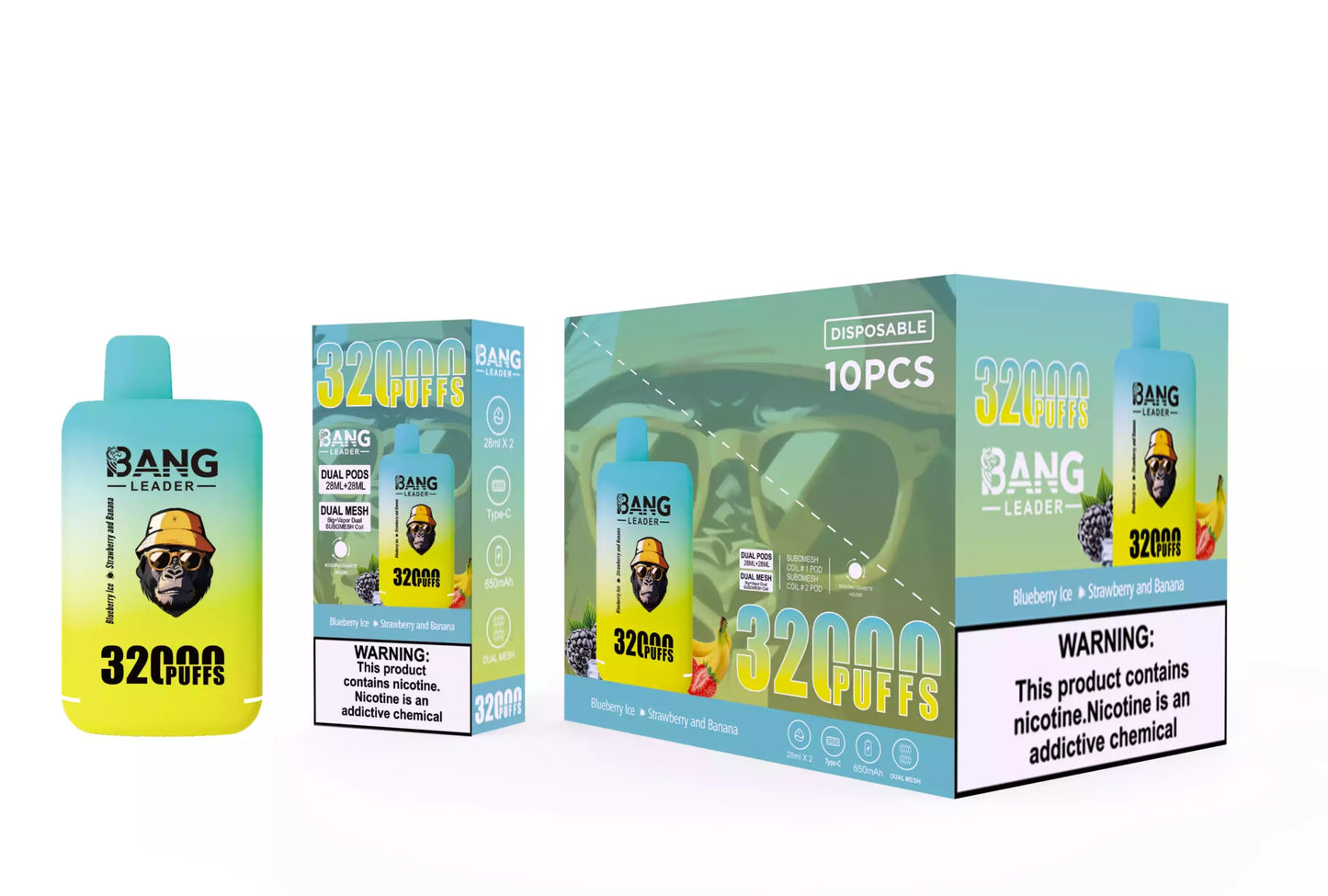 BANG LEADER 32000 Puffs Dual Tastes Bulk Buy Rechargeable Disposable Vapes Wholesale