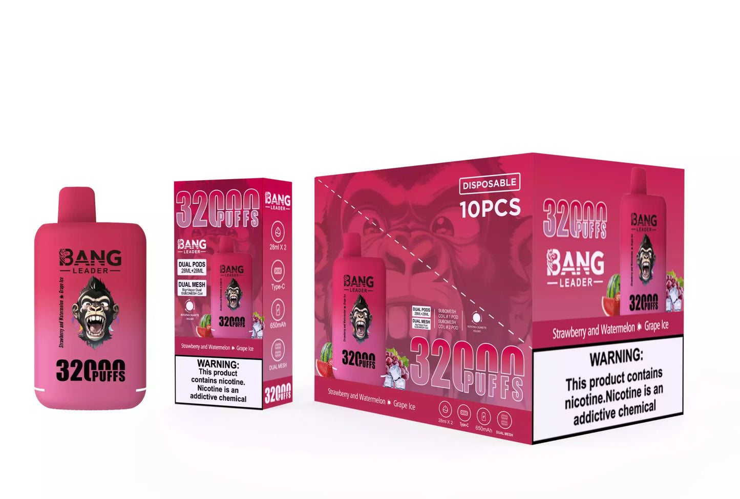 BANG LEADER 32000 Puffs Dual Tastes Bulk Buy Rechargeable Disposable Vapes Wholesale