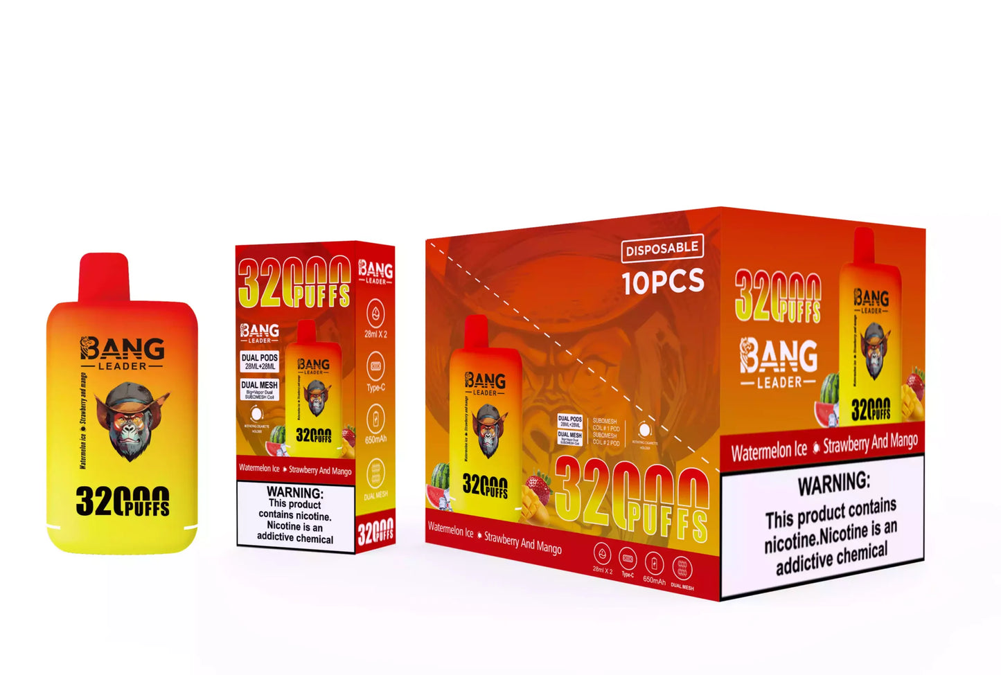 BANG LEADER 32000 Puffs Dual Tastes Bulk Buy Rechargeable Disposable Vapes Wholesale