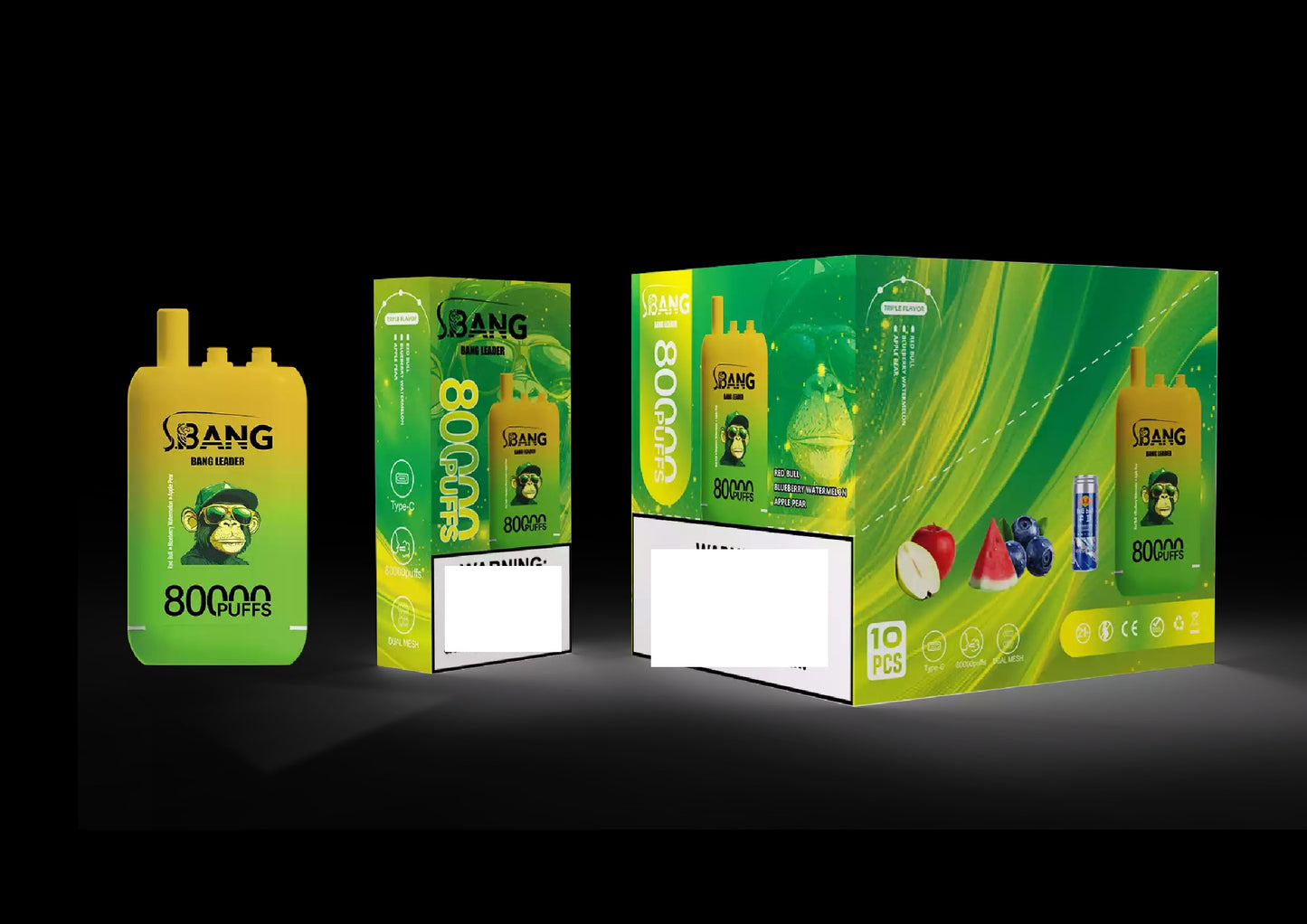 BANG LEADER 80000 Puffs 3 Tastes Rechargeable Disposable Vape BulK Buy Wholesale