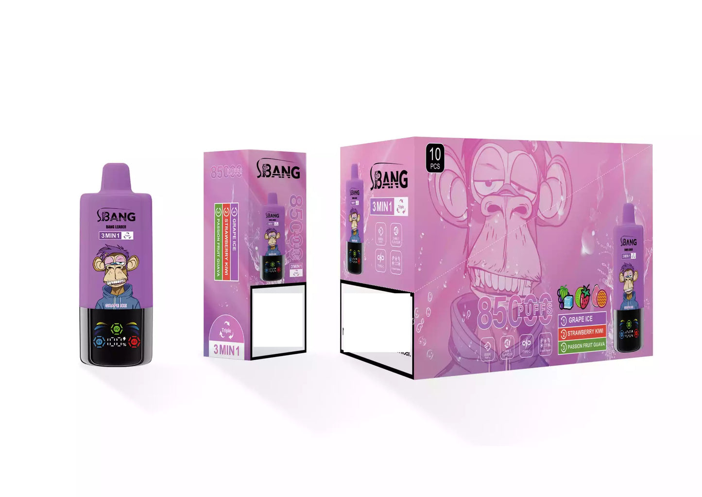 BANG LEADER 85000 Puffs 3 Tastes Bulk Buy Rechargeable Disposable Vapes Wholesale