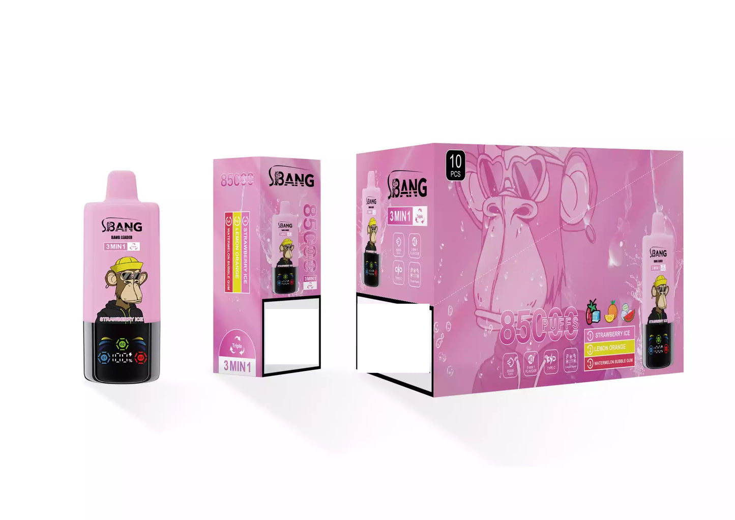 BANG LEADER 85000 Puffs 3 Tastes Bulk Buy Rechargeable Disposable Vapes Wholesale