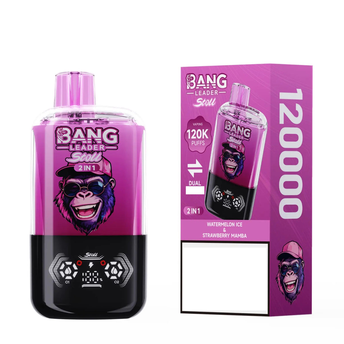 BANG LEADER STOLL 120000 Puffs Rechargeable Disposable Vape 120K Dual Taste Bulk Buy Wholesale
