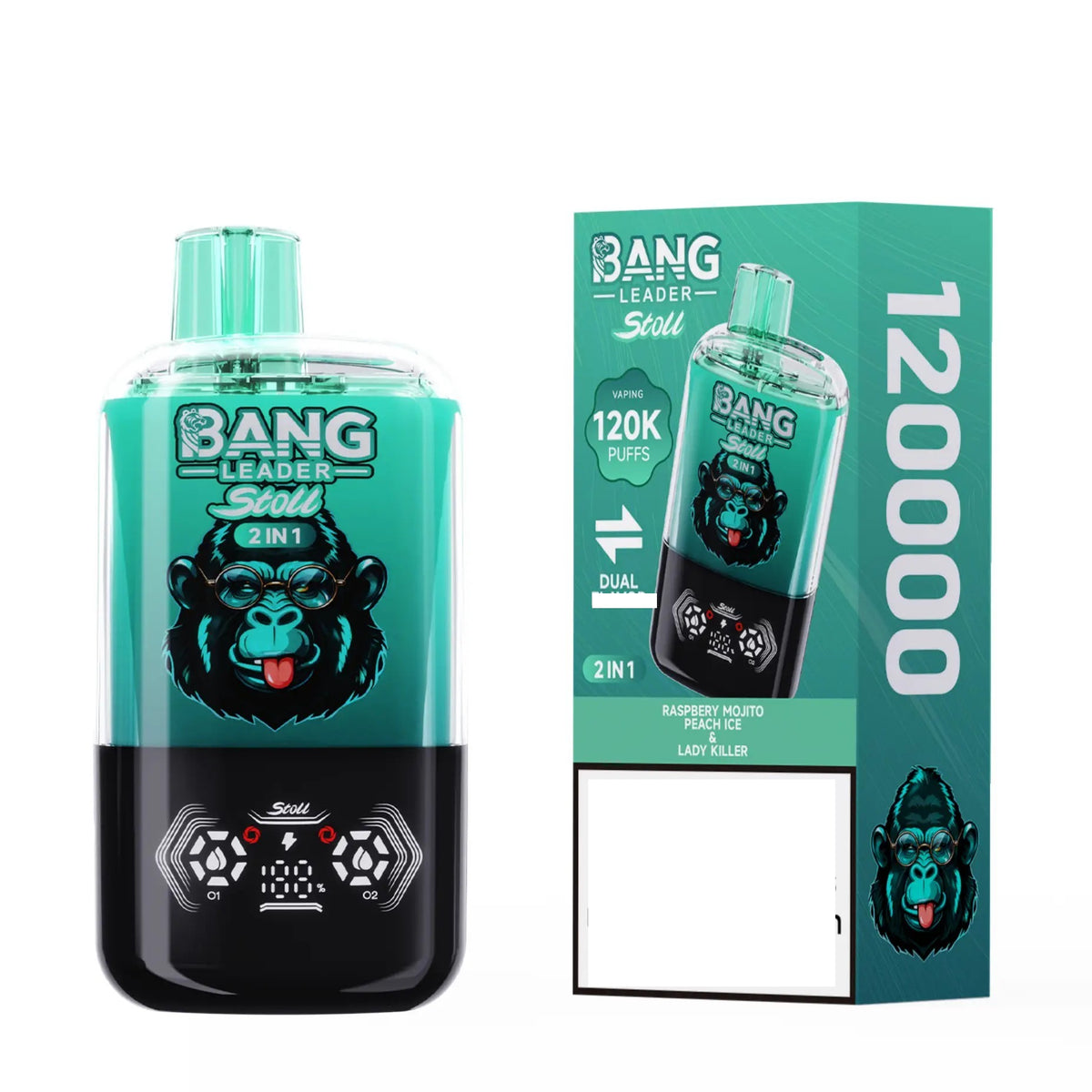 BANG LEADER STOLL 120000 Puffs Rechargeable Disposable Vape 120K Dual Taste Bulk Buy Wholesale