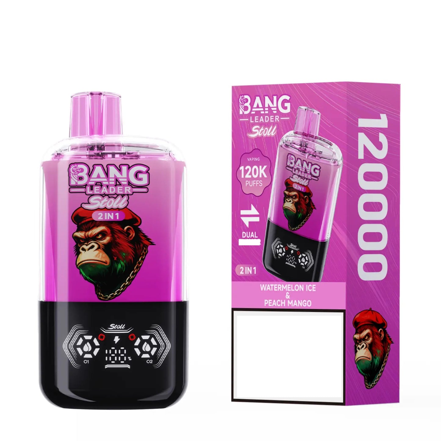 BANG LEADER STOLL 120000 Puffs Rechargeable Disposable Vape 120K Dual Taste Bulk Buy Wholesale
